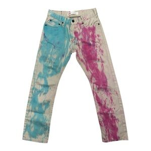 Levi's Tie-Dye Blue and Pink Jeans Artistic Style